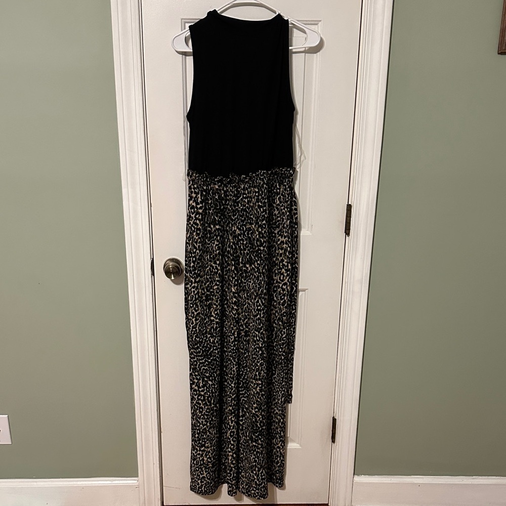 As U Wish Black and Leopard Print Dress